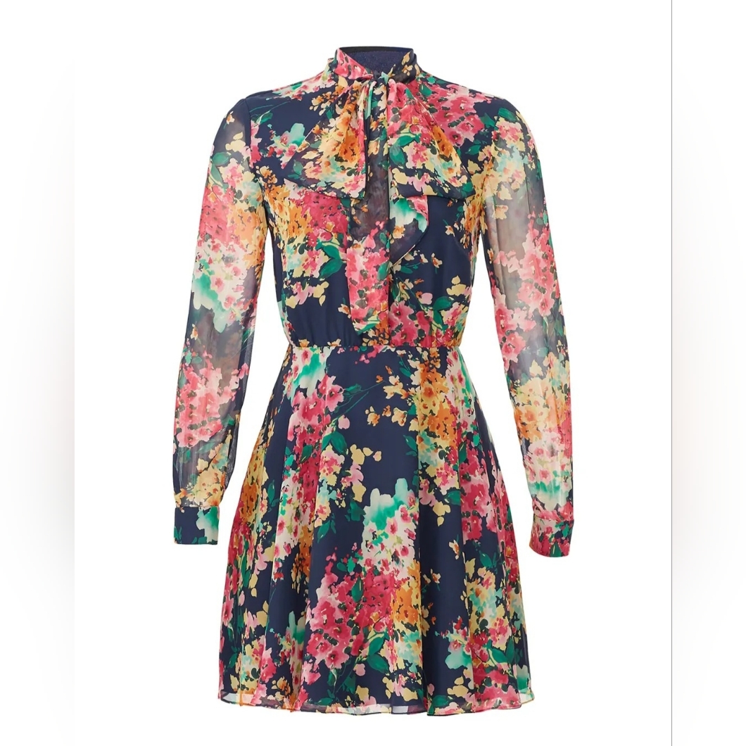 Jaygodfrey Navy Floral Jill Dress | Size 10